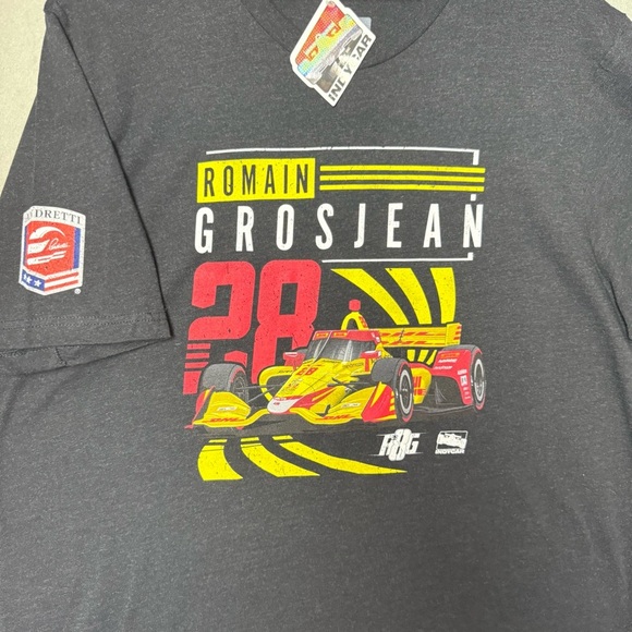 Romain Grosjean IndyCar Andretti Racing Team Track Black Graphic T-Shirt Mens XL - Picture 3 of 10